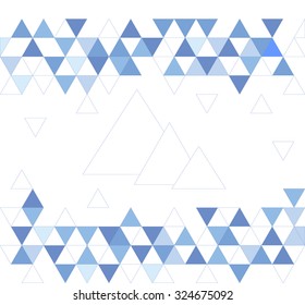 Abstract geometrical cool blue background with triangles and space for message. Vector.