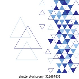 Abstract geometrical cool blue background with triangles and space for message. Vector.
