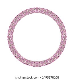 Abstract geometrical floral frame - circular vector element from curved shapes