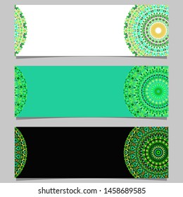 Abstract geometrical floral mandala banner background set - colorful vector graphics