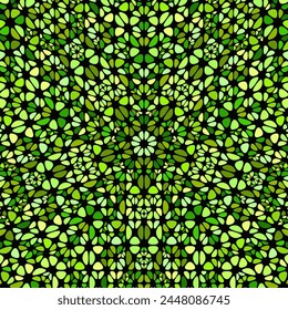 Abstract geometrical floral mosaic pattern background - colorful psychedelic vector design