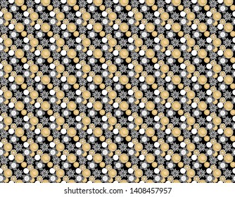 Abstract Geometrical floral pattern with black background