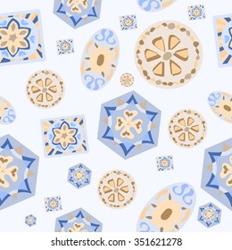 Abstract geometrical floral seamless pattern