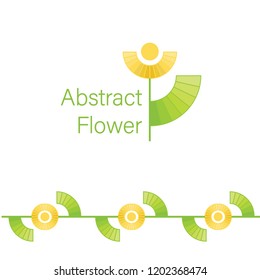 Abstract geometrical flower logo. Stock vector illustration of a flower for bouquet shop, floral studio, plant delivery logotype in minimalistic style.