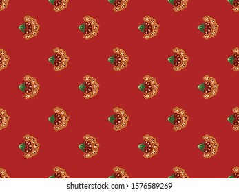 Abstract geometrical flower pattern with red background