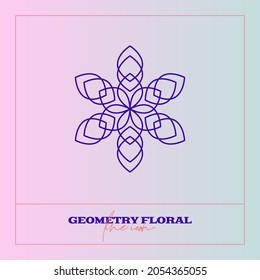 Abstract Geometrical Flower. Simple line icon. Monochrome polygonal plants vector.