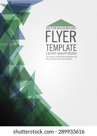 Abstract geometrical flyer background design template with triangle vector elements and space for your text