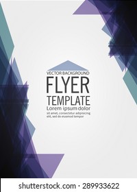 Abstract geometrical flyer background design template with triangle vector elements and space for your text