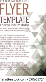 Abstract geometrical flyer background design template with triangle vector elements and space for your text