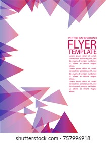 Abstract geometrical flyer background template with vector elements and space for text
