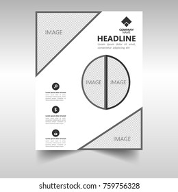 Abstract geometrical flyer background template with vector elements and space for text and images