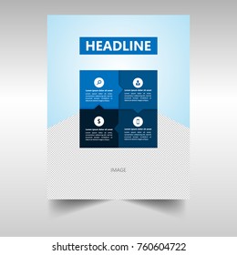Abstract geometrical flyer background template with vector elements and space for text and images
