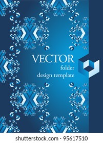 Abstract  geometrical folder with blue hexagons
