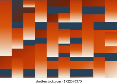 Abstract geometrical glitch gradient background vector design with blue, orange, white colors