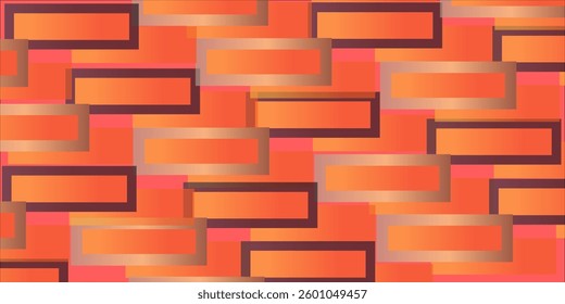 Abstract geometrical glitch gradient background vector design with pink, red and yellow colors