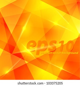 Abstract geometrical glowing edge summer orange vector background