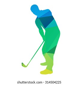 Abstract geometrical golfer