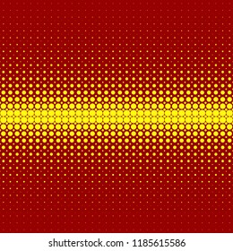 Abstract geometrical halftone dot pattern background - vector graphic from yellow circles on maroon background