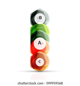 Abstract geometrical hexagon banner. Colorful glossy shiny abstract stones isolated on white