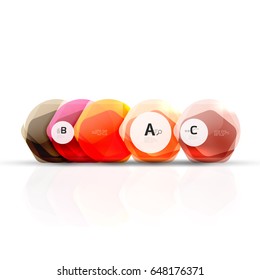 Abstract geometrical hexagon banner. Colorful glossy shiny abstract stones isolated on white