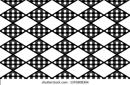 Abstract geometrical ikat pattern with white background
