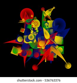 Abstract geometrical illustration. Digital artwork for creative graphic design.