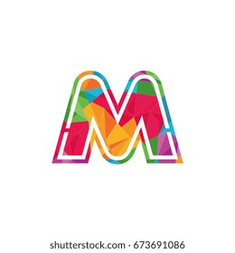 abstract geometrical initial letter m logo template