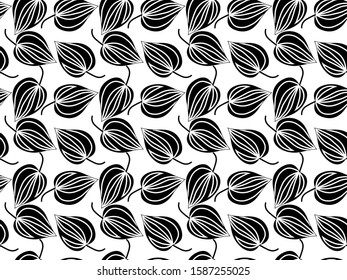 Abstract geometrical leaves pattern with white background