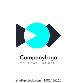 abstract geometrical logo concept. DOD shape logotype template.