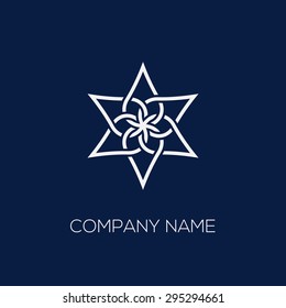 Abstract geometrical logo design template. Vector illustration.
