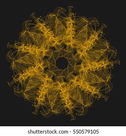 Abstract geometrical mandala. Unusual ornament with Eastern, Arabic, Indian, Turkish motifs.