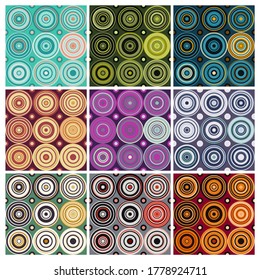 Abstract geometrical mexican circle seamless pattern with modern colour combinations. Modern ethnic, minimalist, suitable for wallpapers, fabric pattern, banners, backgrounds, cards, book etc.