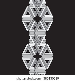 Abstract geometrical monochrome vector pattern. Vector illustration. Optical illusion.