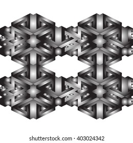 Abstract geometrical monochrome vector pattern. Vector illustration. Optical illusion.