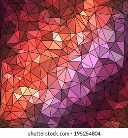 Abstract geometrical multicolored background consisting of bright triangular elements arranged on black
