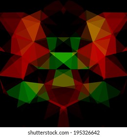 Abstract geometrical multicolored background consisting of bright triangular elements. Vector illustration.