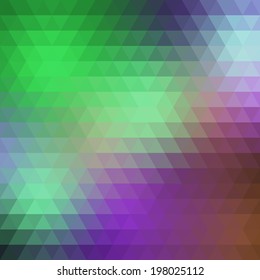 Abstract geometrical multicolored background consisting of bright triangular elements. Vector illustration.