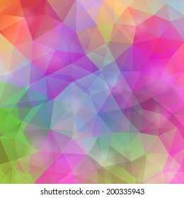 Abstract geometrical multicolored background consisting of bright triangular elements. Vector illustration.
