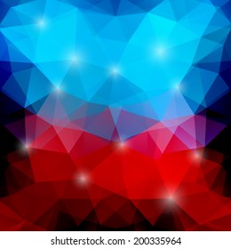Abstract geometrical multicolored background consisting of bright triangular elements. Vector illustration.