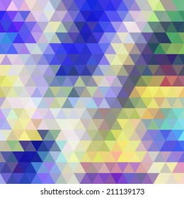 Abstract geometrical multicolored background consisting of bright triangular elements. Vector illustration.