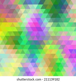 Abstract geometrical multicolored background consisting of bright triangular elements. Vector illustration.