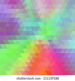 Abstract geometrical multicolored background consisting of bright triangular elements. Vector illustration.