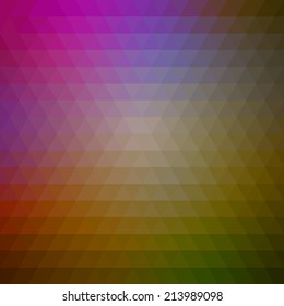 Abstract geometrical multicolored background consisting of bright triangular elements. Vector illustration.