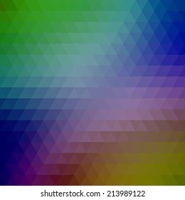 Abstract geometrical multicolored background consisting of bright triangular elements. Vector illustration.