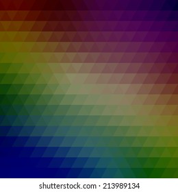 Abstract geometrical multicolored background consisting of bright triangular elements. Vector illustration.