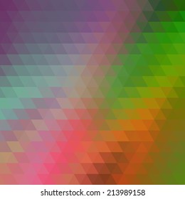 Abstract geometrical multicolored background consisting of bright triangular elements. Vector illustration.
