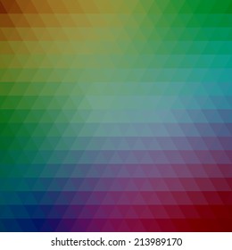 Abstract geometrical multicolored background consisting of bright triangular elements. Vector illustration.
