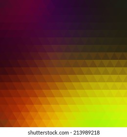 Abstract geometrical multicolored background consisting of bright triangular elements. Vector illustration.
