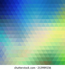 Abstract geometrical multicolored background consisting of bright triangular elements. Vector illustration.