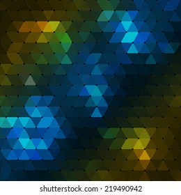 Abstract geometrical multicolored background consisting of triangular elements. Vector illustration.